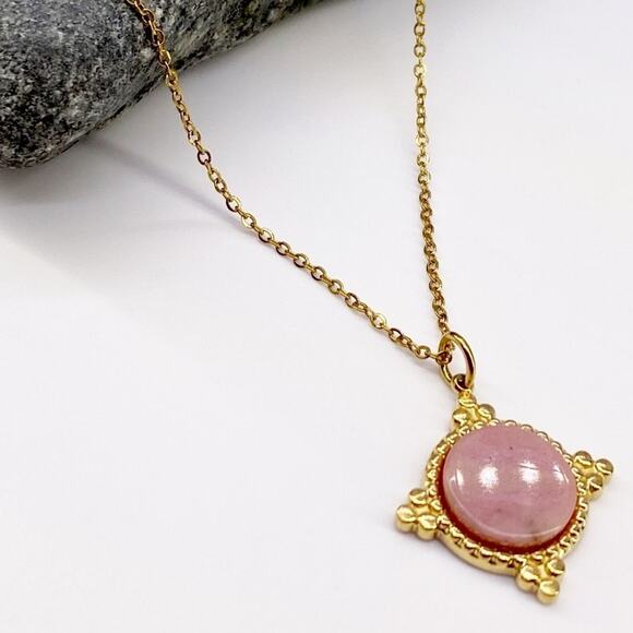 NEW Pretty In Pink Stone Layering Necklace - Picture 1 of 12